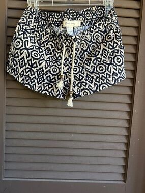 Parker Bay Black & Cream Printed Drawstring Bermuda Shorts